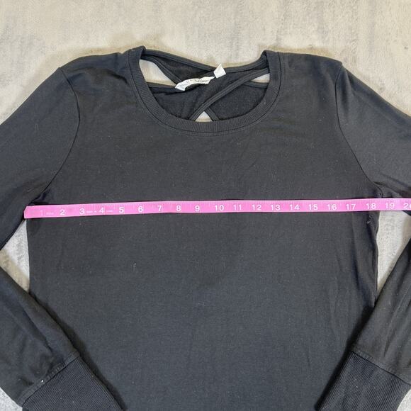 Athleta Pullover Sweater Women's X-Small Black Long Sleeve Criss Cross Open Back - Picture 5 of 7